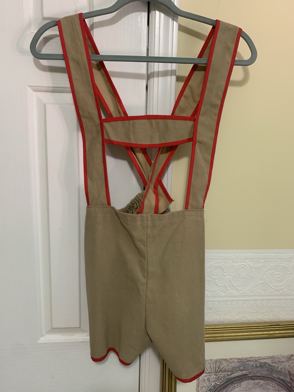 Vintage Folk Outfit Bavarian Style Vest and Suspenders Set Kids Medium