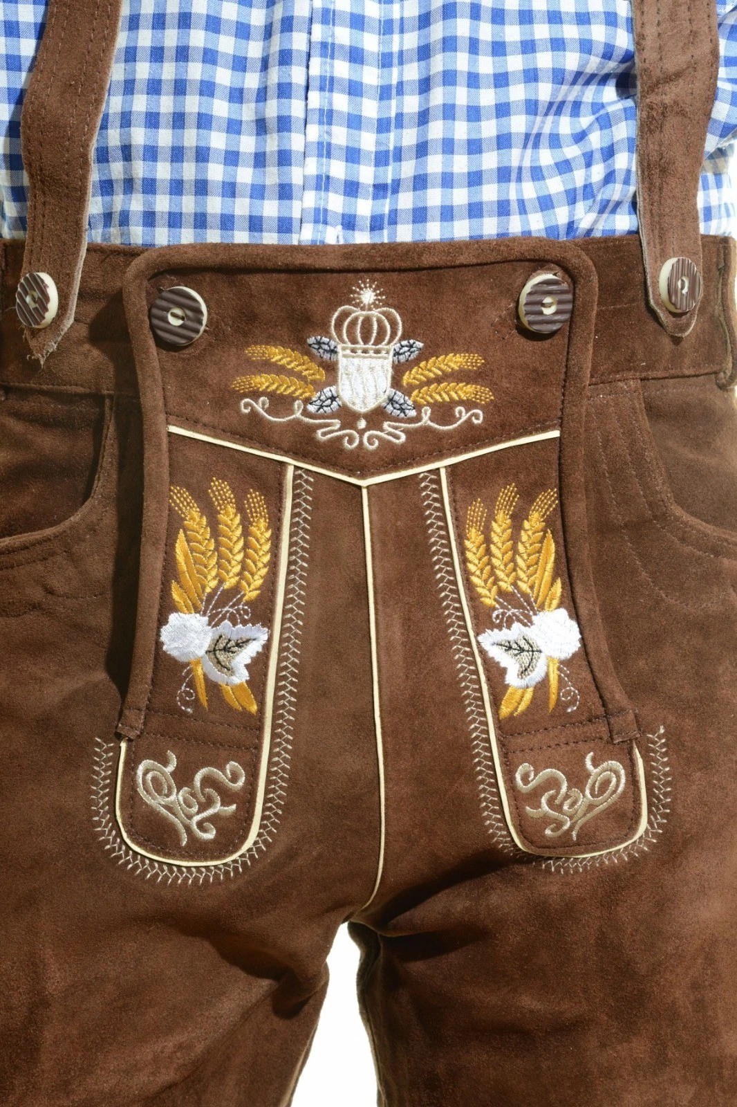 Best Bavarian Oktoberfest Lederhosen Shorts Antique Brown Tracht # OKTOBERFEST