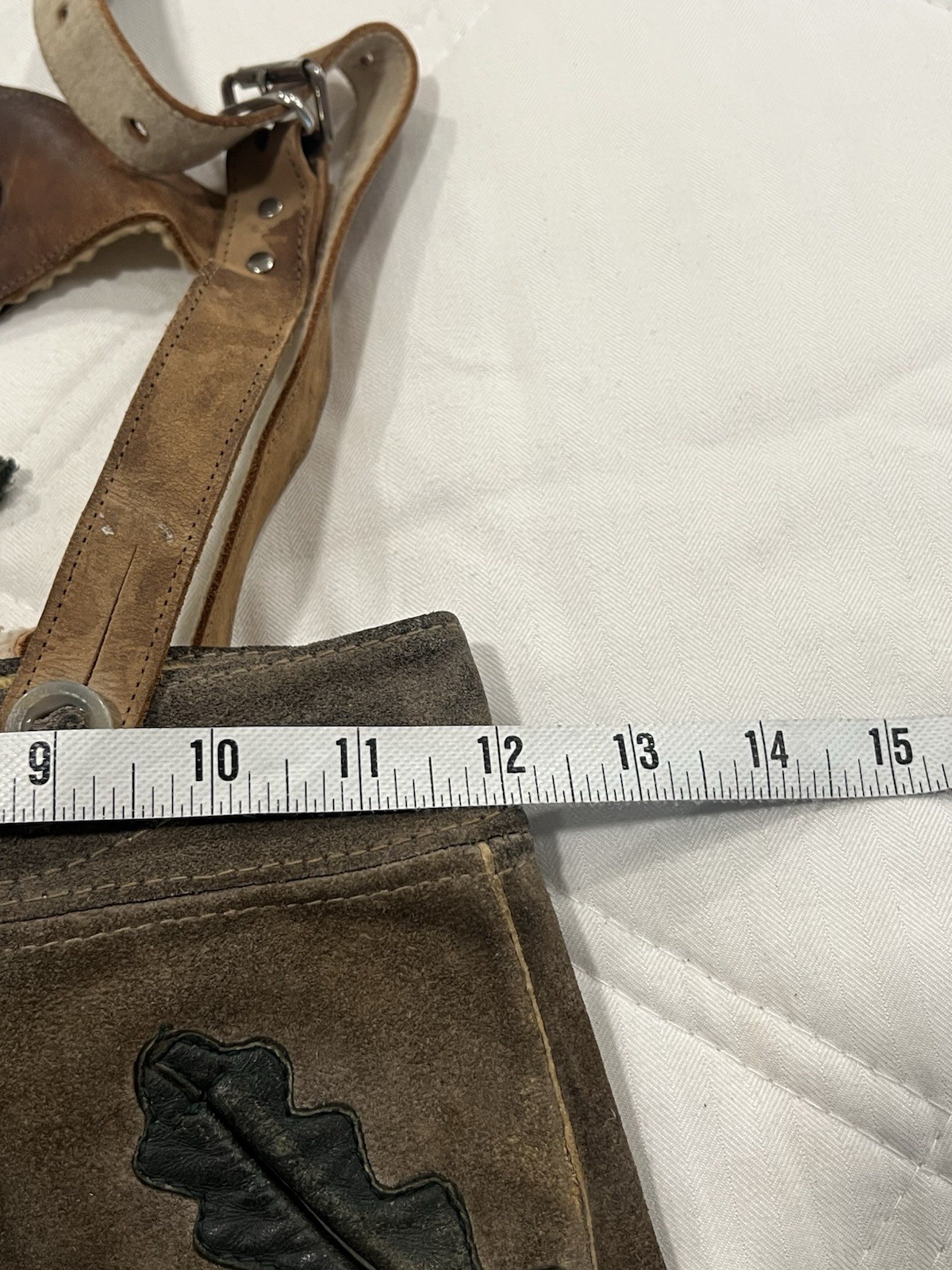 Vintage Lot Of Two German Lederhosen Overalls Suede Leather, Bergfreund 24 Waist