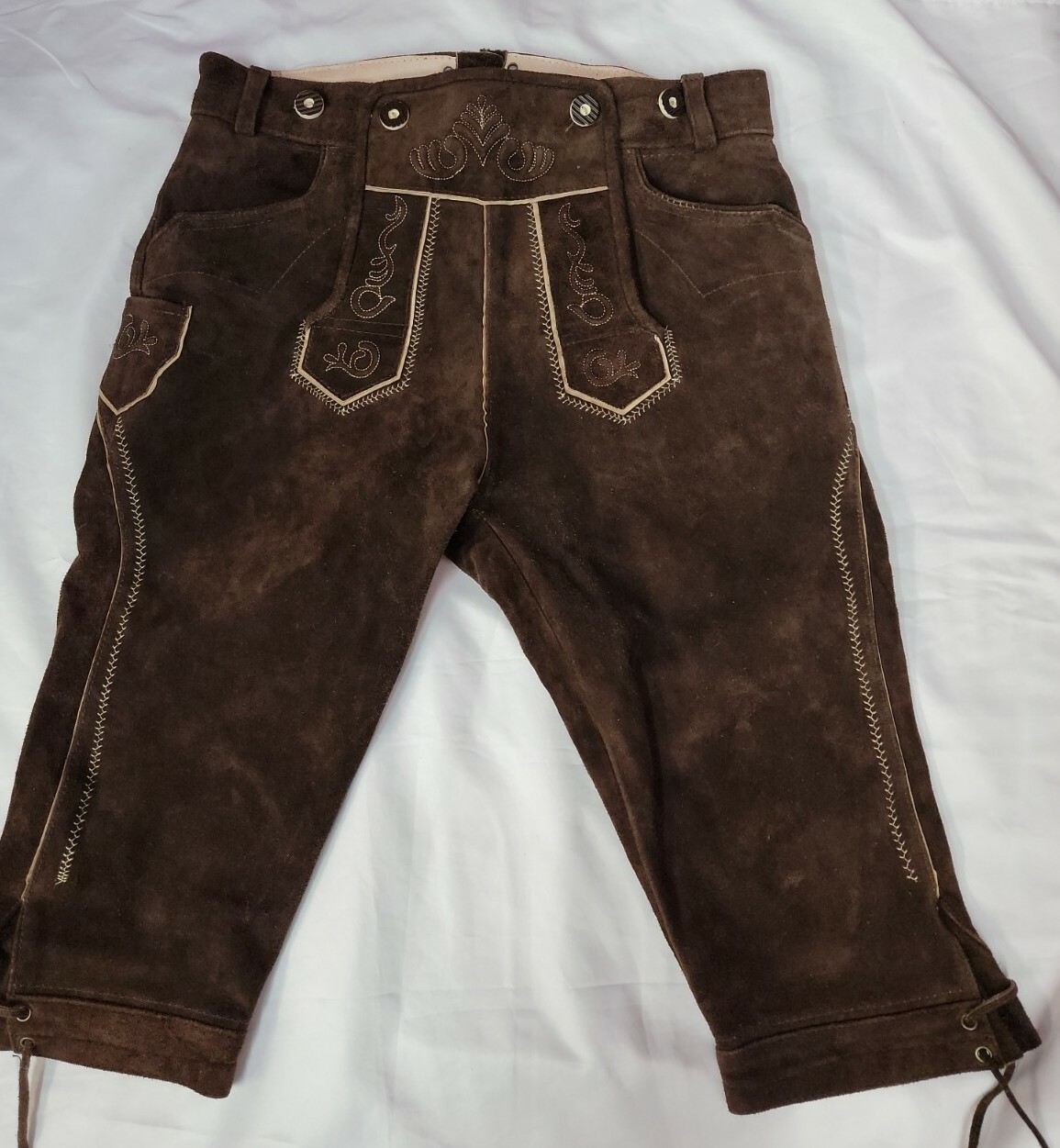 Lederhosen4U Men Genuine Leather Authentic German Lederhosen Dark brown 50 #C3