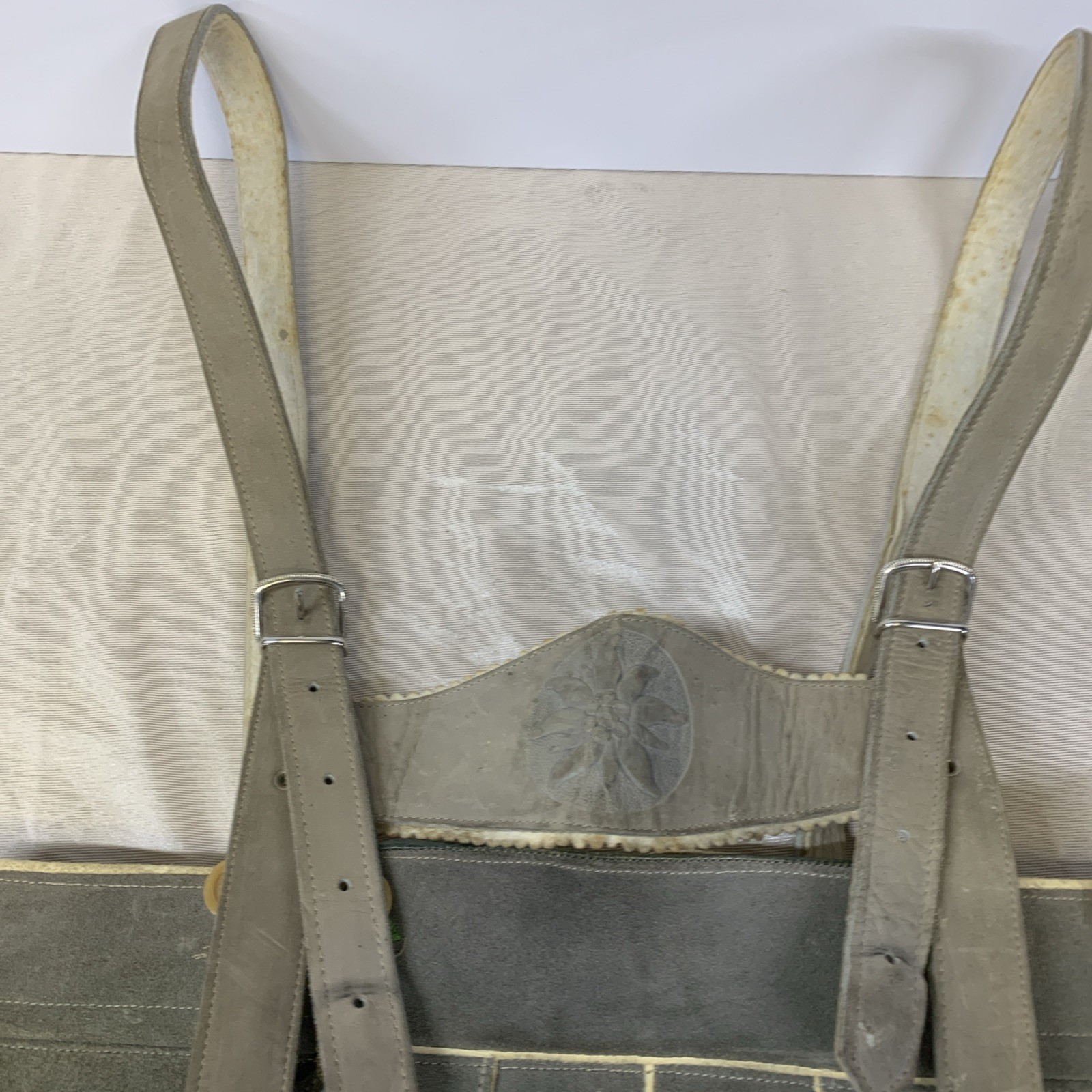 Vintage Austrian Lederhosen Heichlinger 32 Waist Suspenders Breast Plate