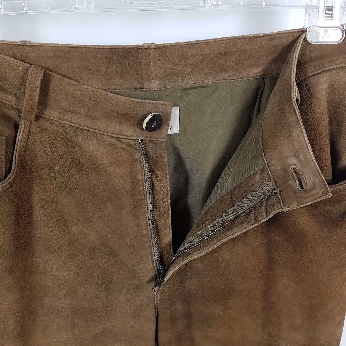 Spieth & Wensky Leather Trousers Mens Size 50 W33 L32 Brown Tapered Long Traditional Pants