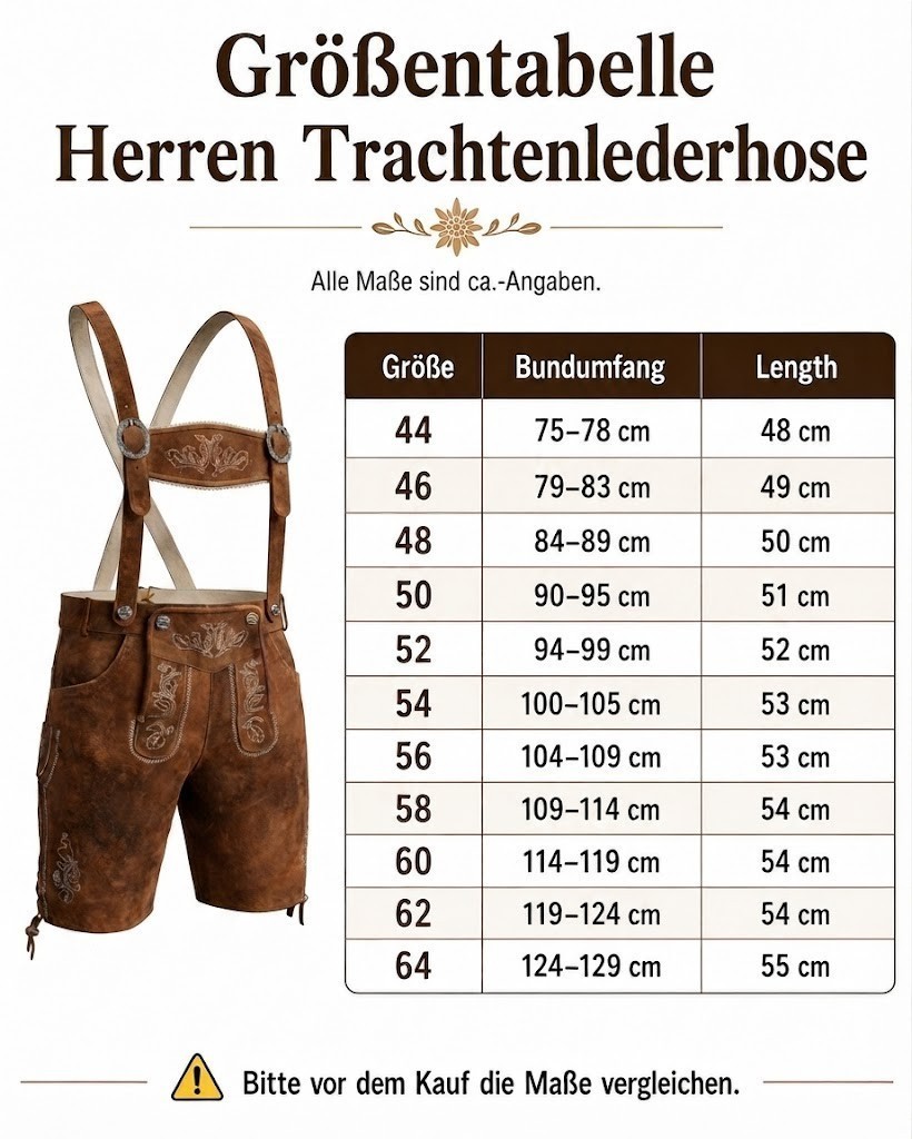 Men’s leather pants brown costume pants with suspenders Bavarian costume