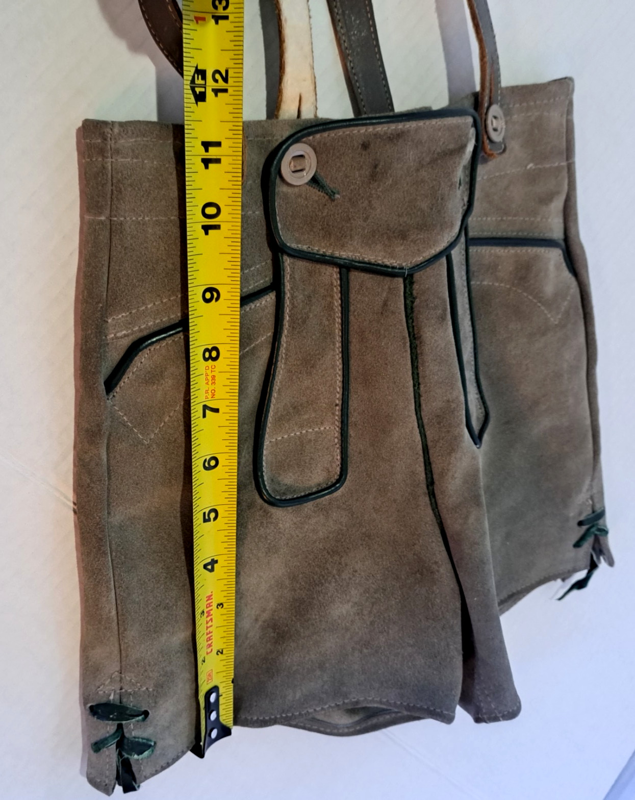 Vintage Leather Kids Lederhosen German Suede Bavarian Austrian Child’s Boys Gray