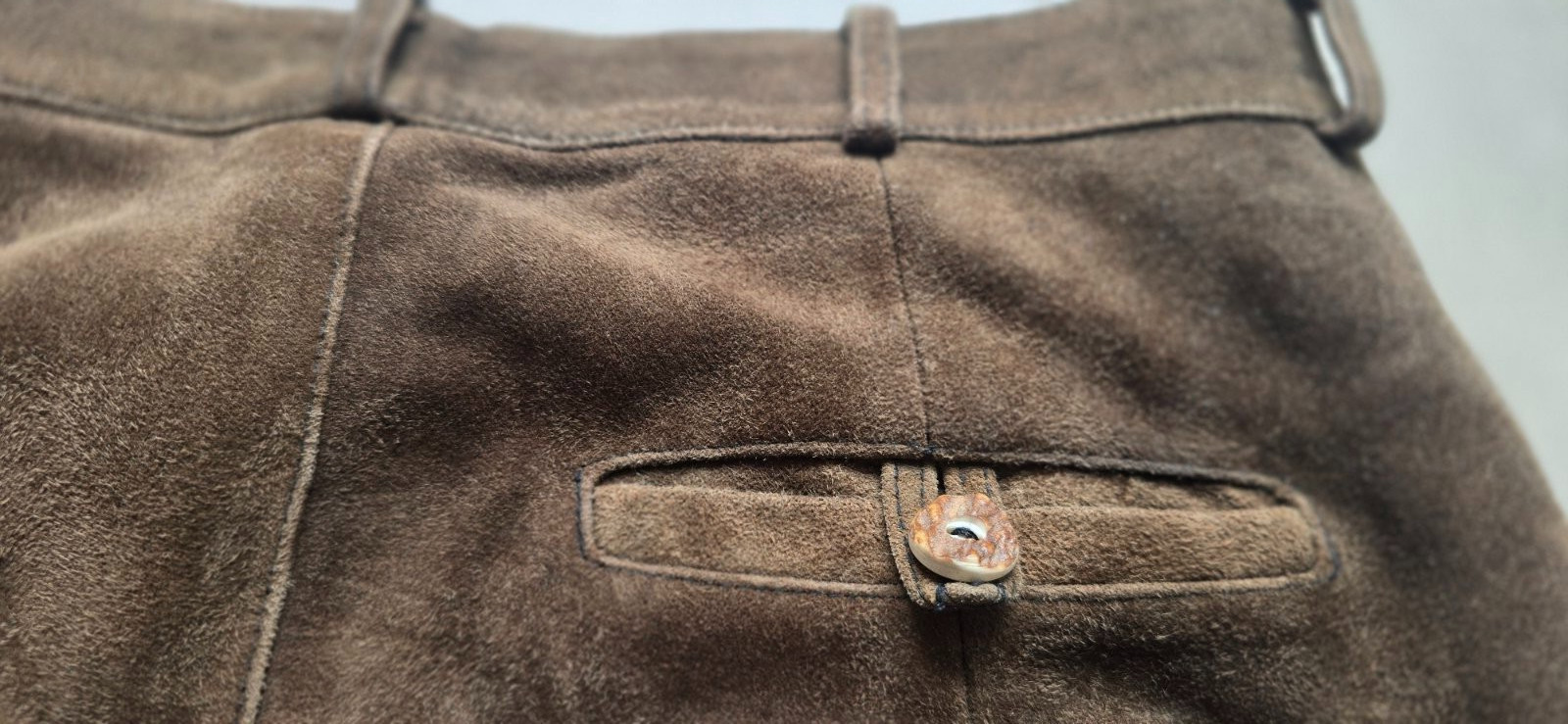 KALTENBACHER Vintage Brown Goatskin Suede Leather Trousers Trachten Alpine Sz 50