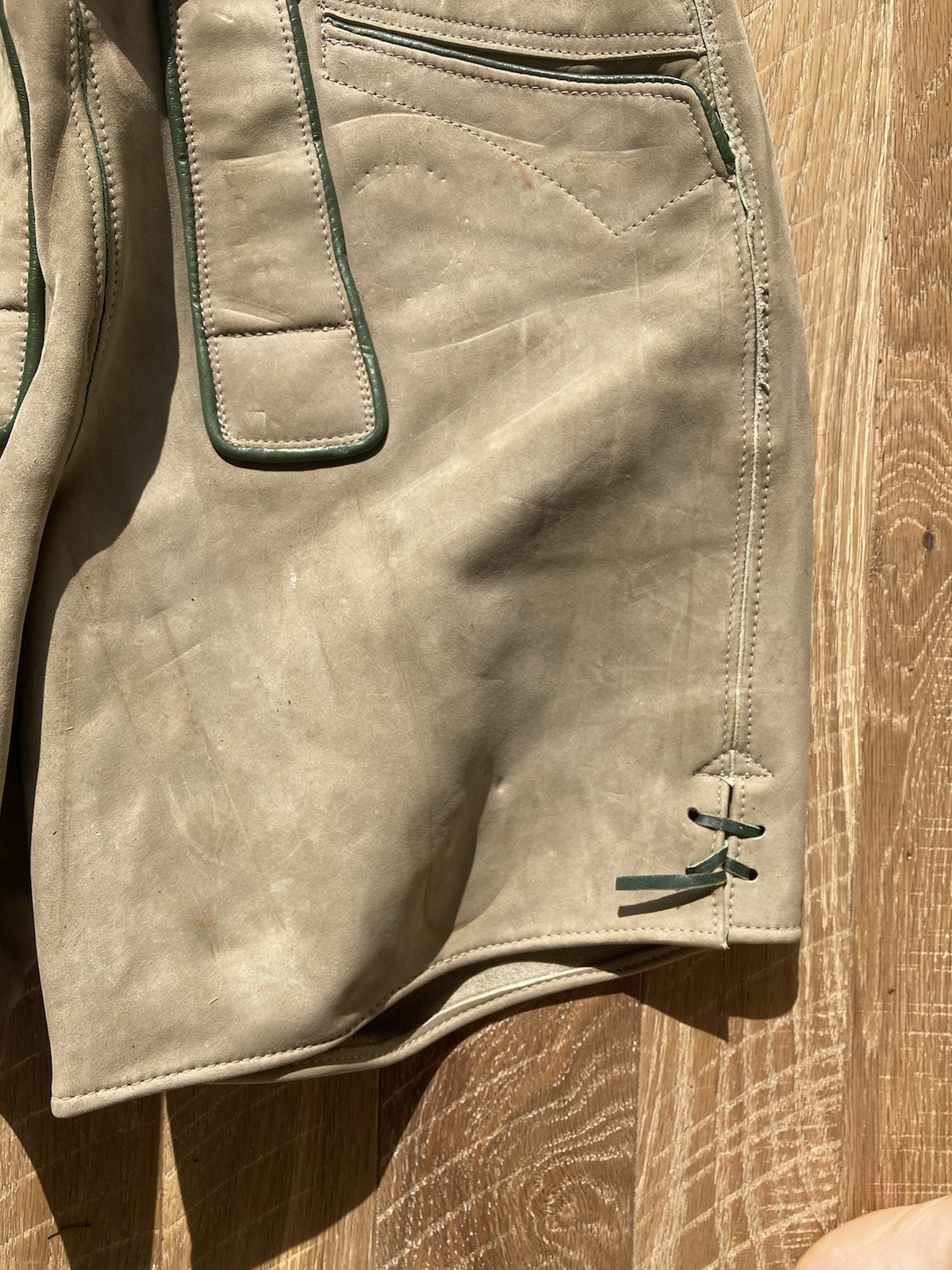 Authentic German Bavarian Leather Lederhosen w/ Suspenders Oktoberfest Sz 46