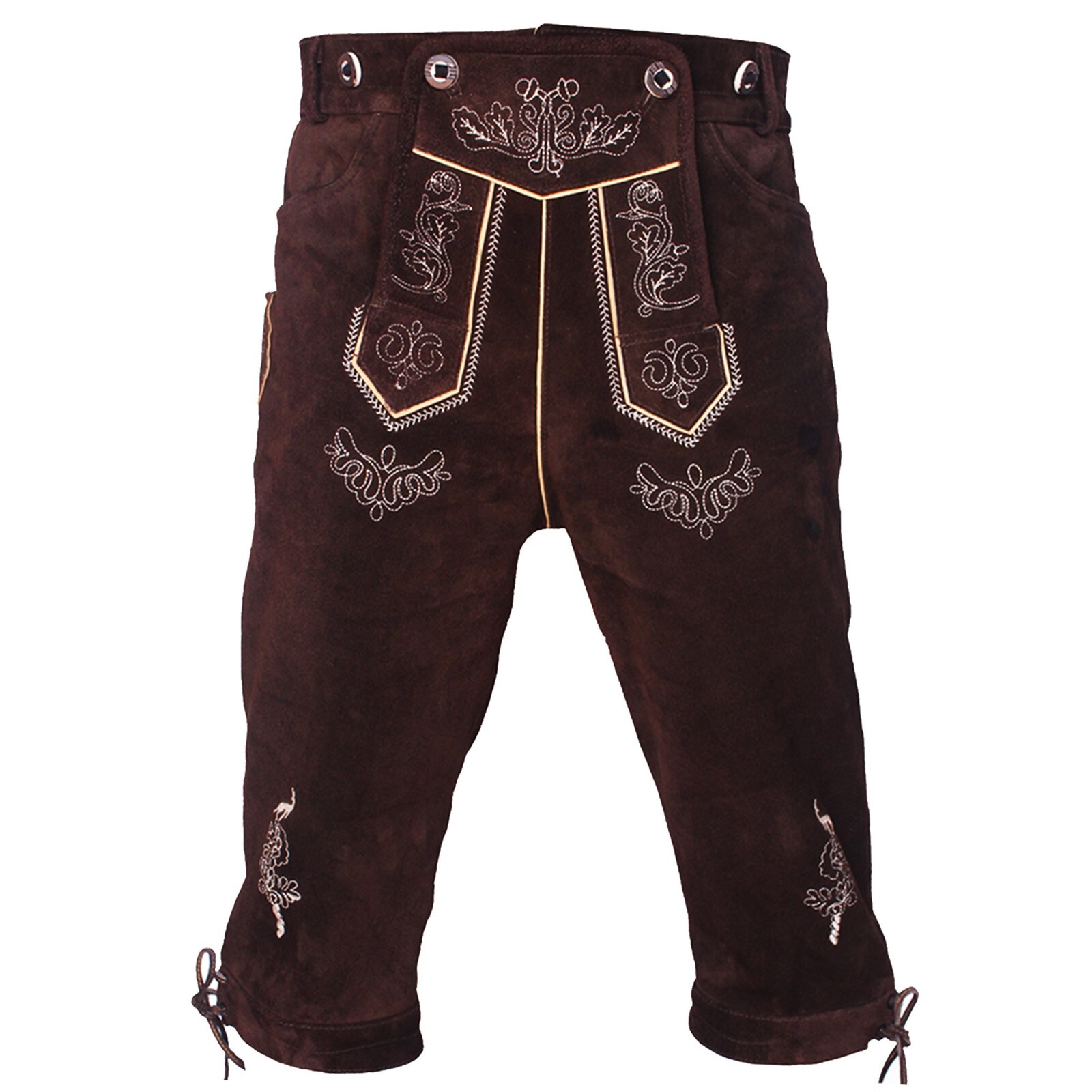 Mens Suede Lederhosen Germen Trachten Kniebundhosen Brown Oktoberfest Clothing