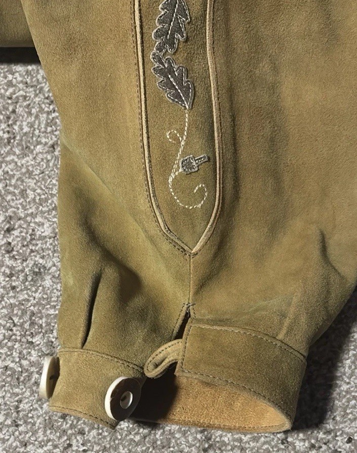 Men’s Bavarian Tratchen Lederhosen Pant German Oktoberfest Suede Leather Pants