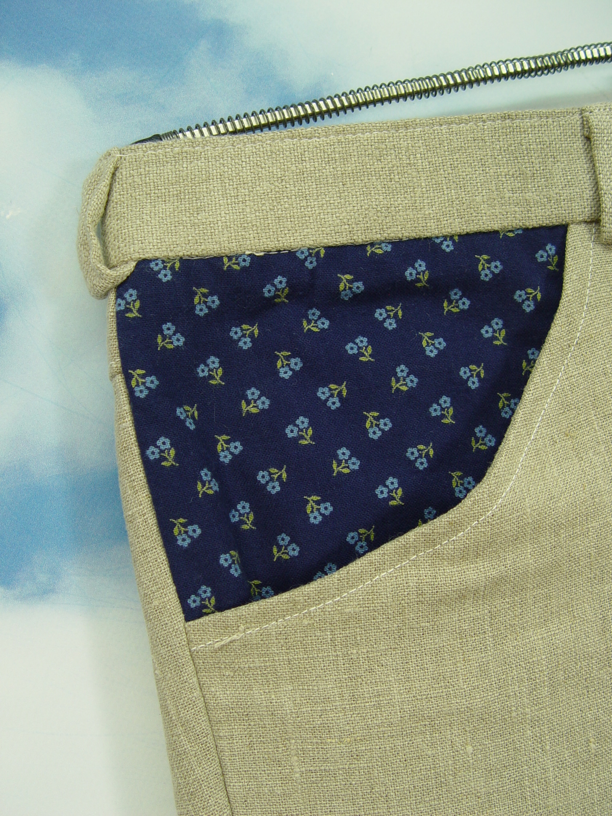 Upcycled men’s shorts short traditional hot pants linen pants UCS003 size 52