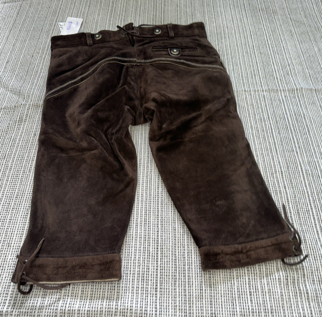 Lederhosen4U Brown Suede German Lederhosen Hans Size 52 New