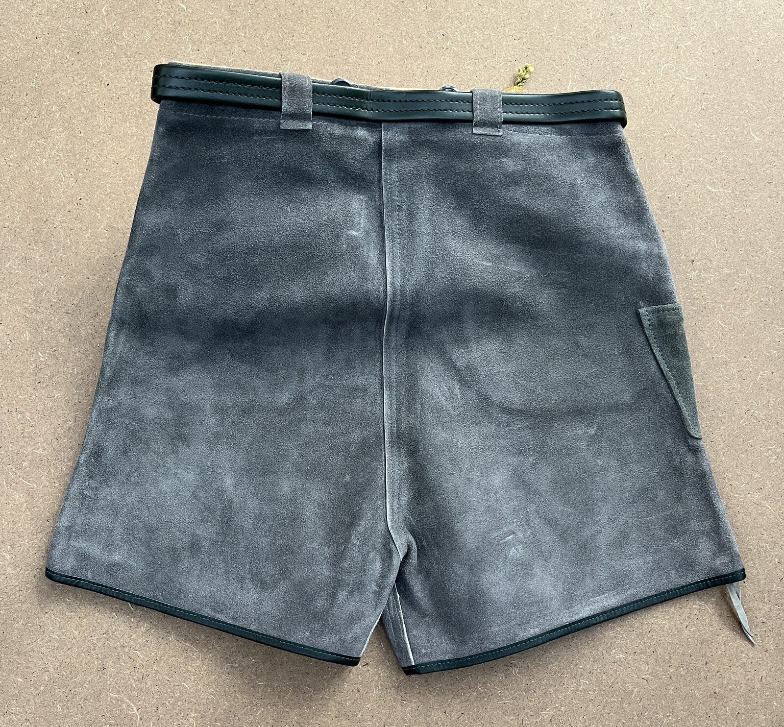 German Lederhosen Vintage Suede Leather Marke Bergfreund 26” Waist