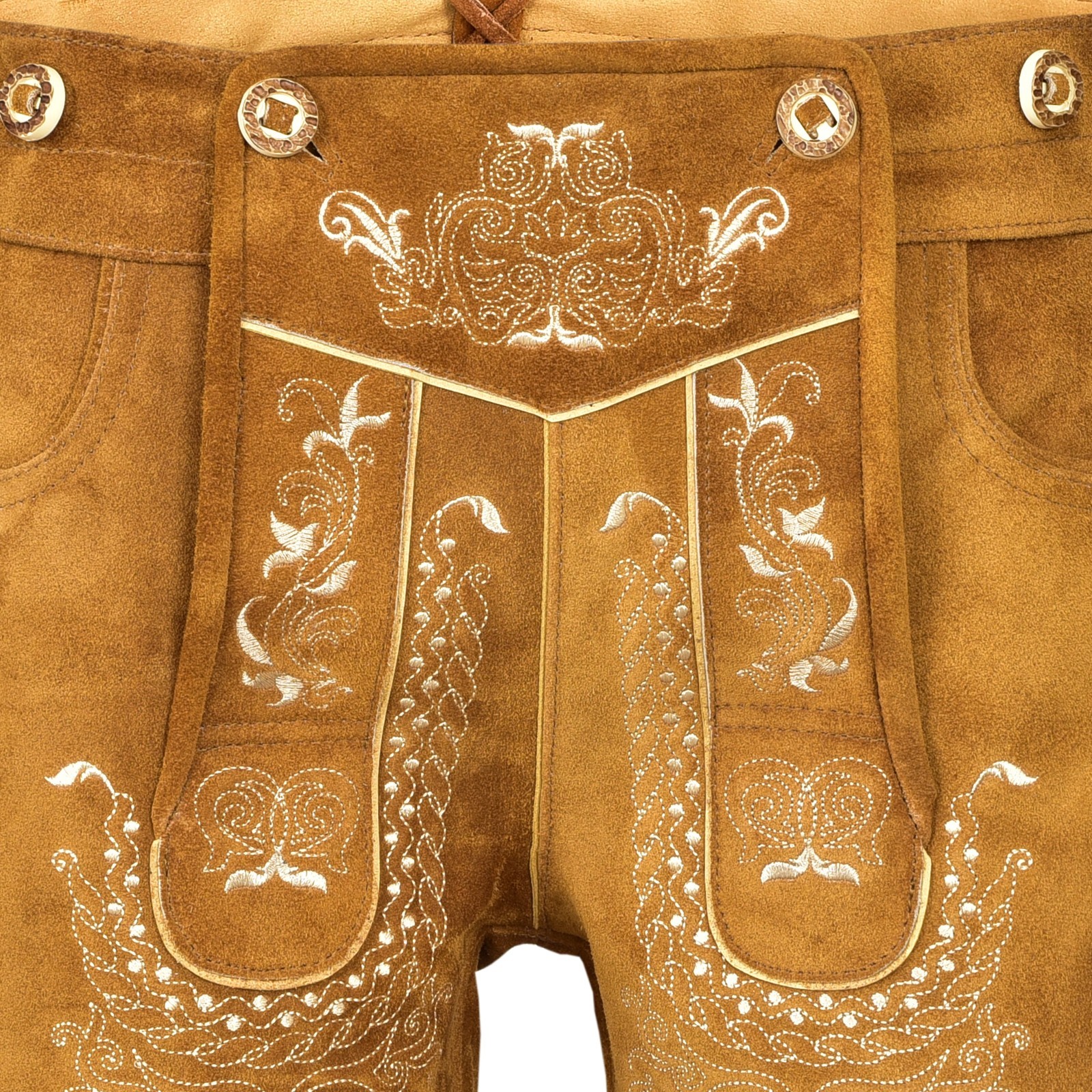Men Traditional Leather Oktoberfest Lederhosen (Brown, Black, Gold, Med Brown)