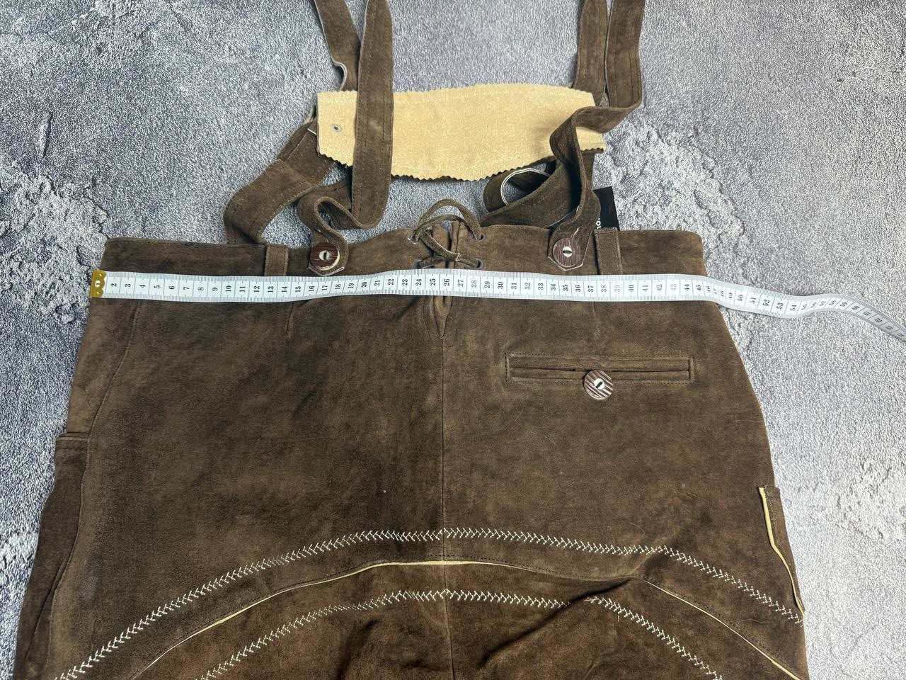 NEW PAULANO VINTAGE OKTOBERFEST DIRNDL TYROL LEATHER BROWN MENS PANTS EU 52