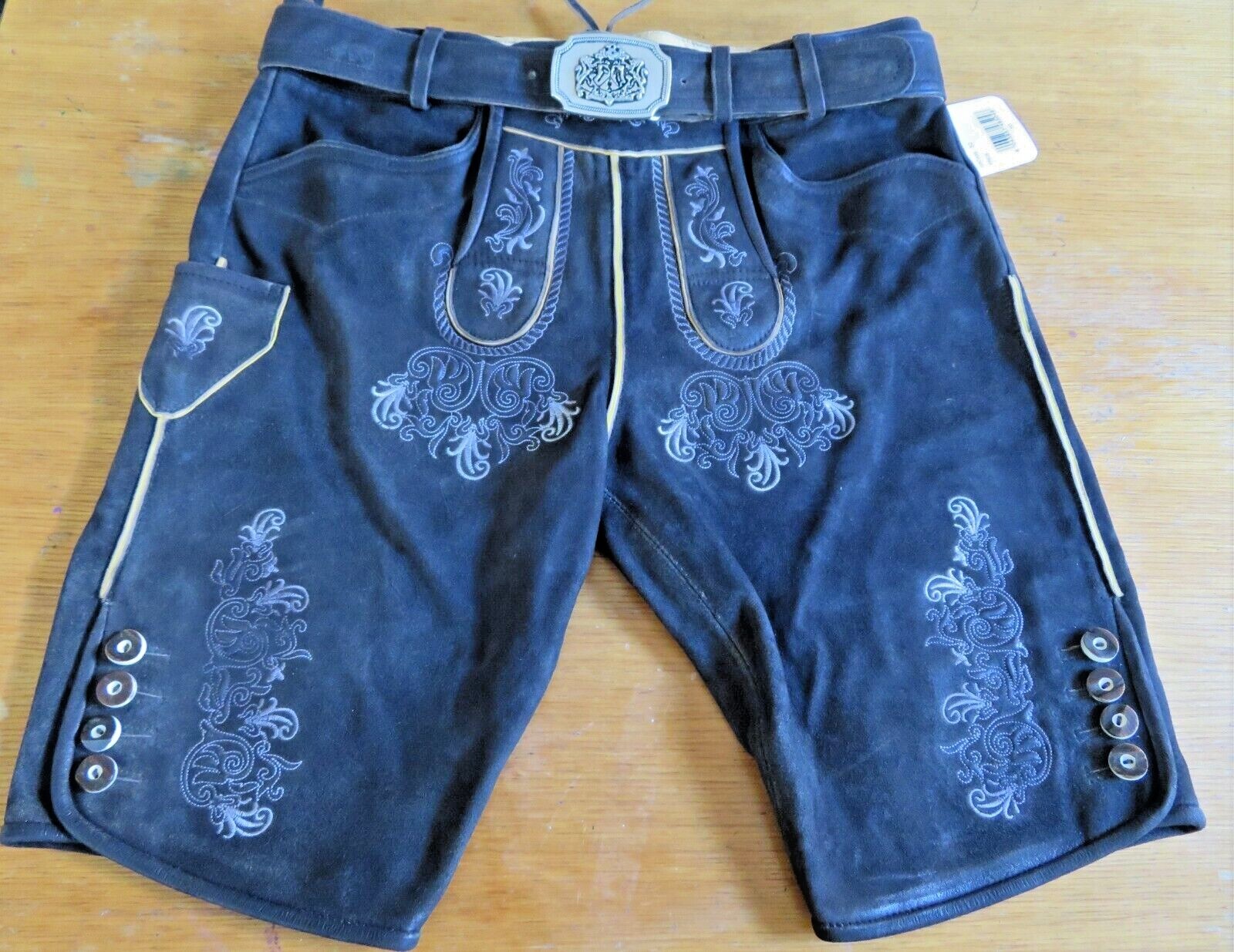 German Trachten Lederhosen Shorts Oktoberfest waist sizes 34, 38 (Euro 52, 56)