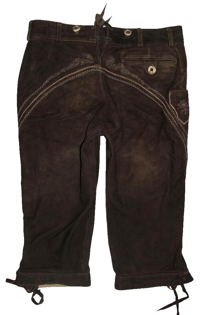 Stockerpoint/men’s costume pants/knee band leather pants in dark brown size 46