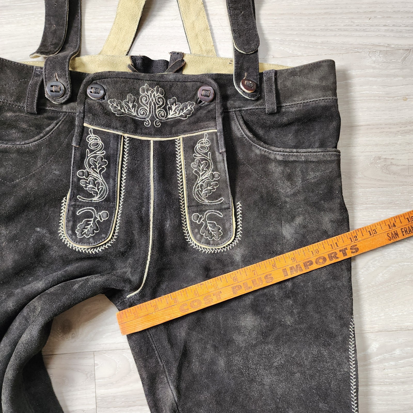 Gweih & Silk Lederhosen EU 50 (Medium) Suede Knee Length Suspenders Oktoberfest