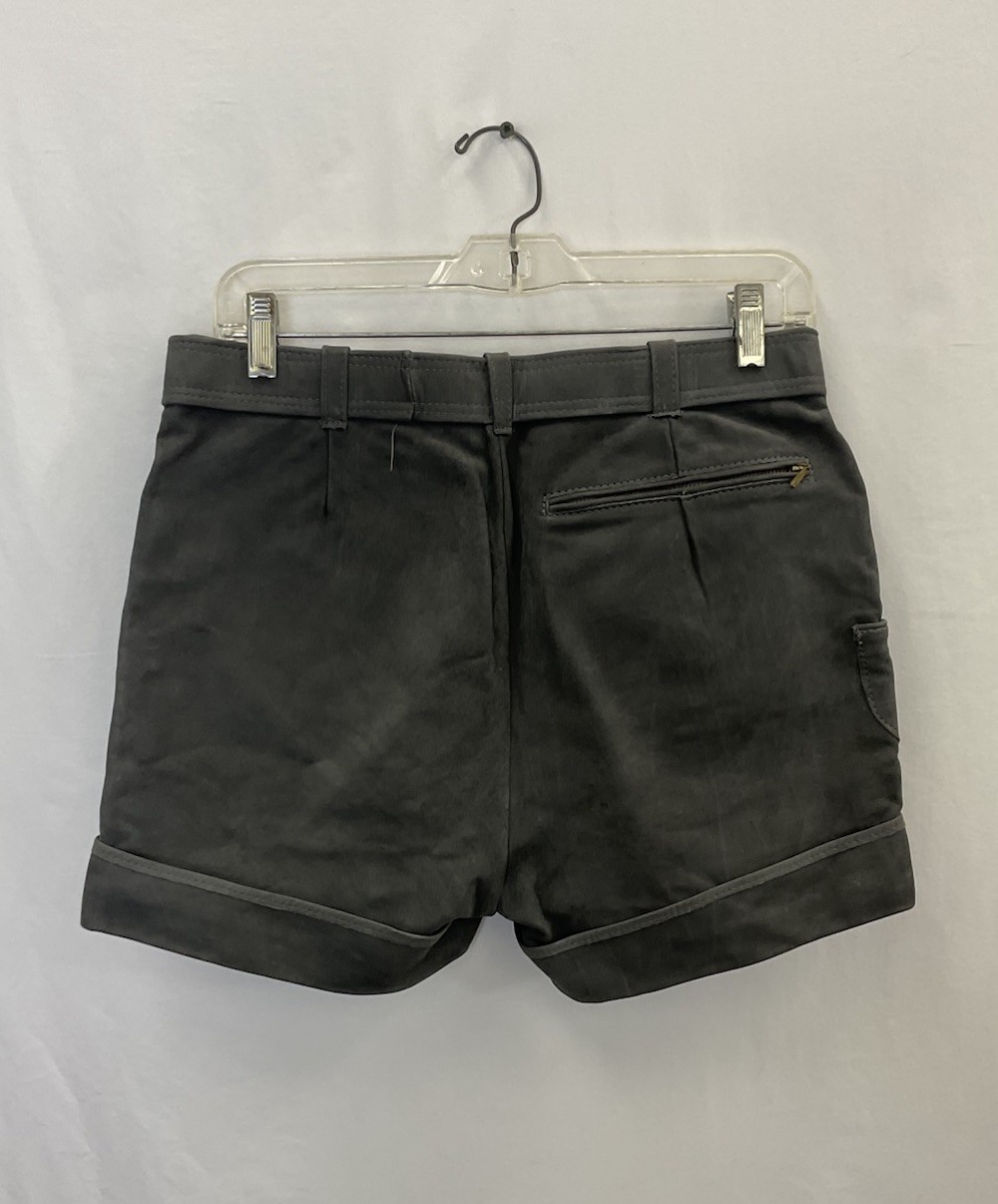 Vintage Women’s Unbranded Leather Lederhosen Double Zipper Shorts | 30” W