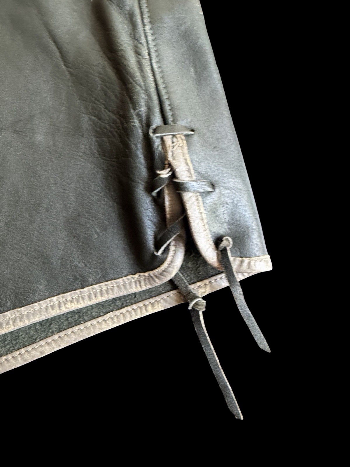Vintage 60s Lederhosen Scout Germán Shorts Soft Leather Double Zipper Mens 34 W