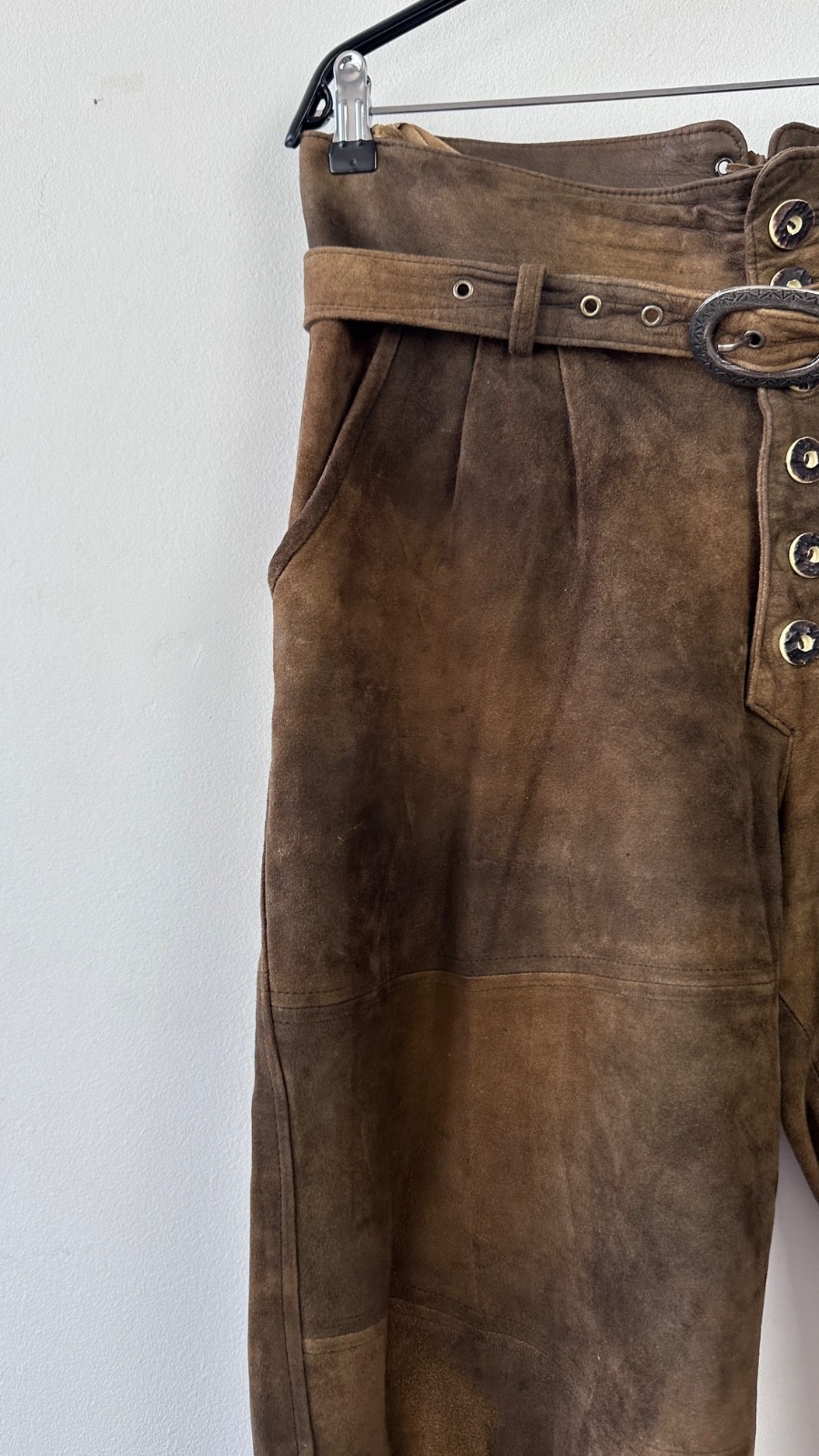 Amtmann Austria Vintage Suede Leather Trachten Pants Lederhosen Breeches Size 50