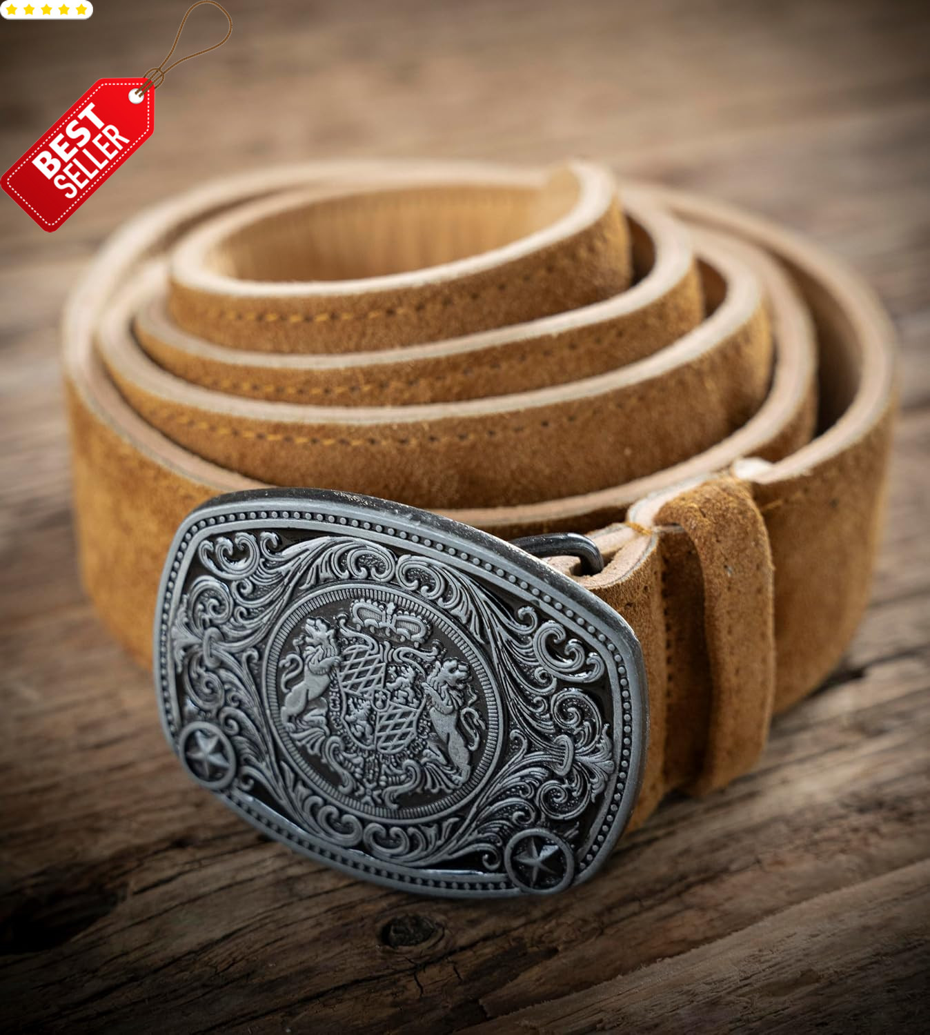 Traditional German Trachten Belt with Buckle for Lederhosen & All Trousers