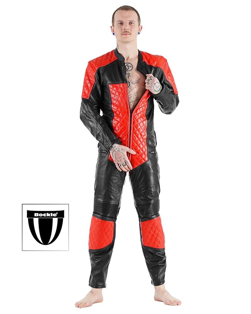 Bockle® New RED 5 GAY ZIP Suit Leather Suit Scene Leather Suit Red Biker Gearbiker