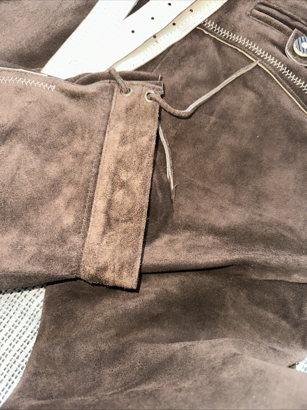 Lederhosen4U Brown Suede German Lederhosen Hans Size 52 New