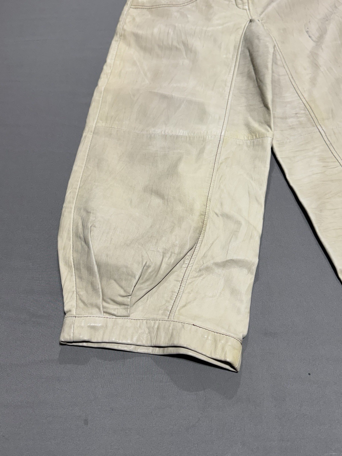 On Stage Denmark Leather Lederhosen Cream Size 38 Soft Authentic Bavarian