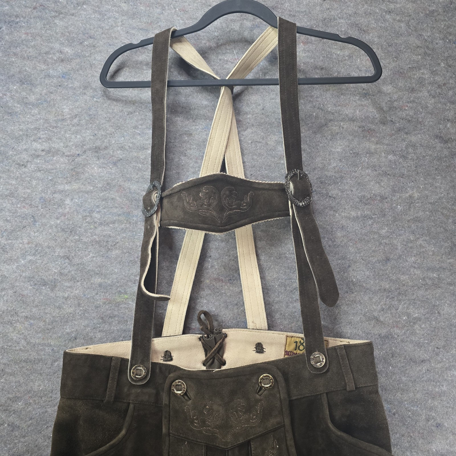 1886 Alpen Trachten Suede Leather Embroidered Lederhosen Bundhosen Suspenders