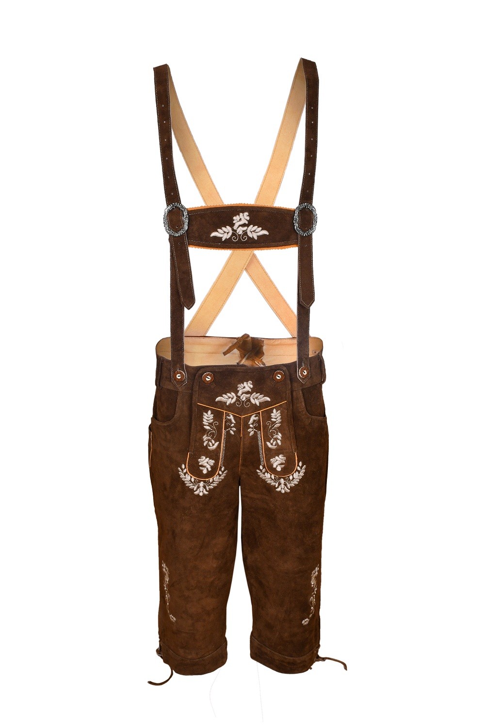 Oktoberfest Bavarian Lederhosen Real Leather Brown Matching long Short German
