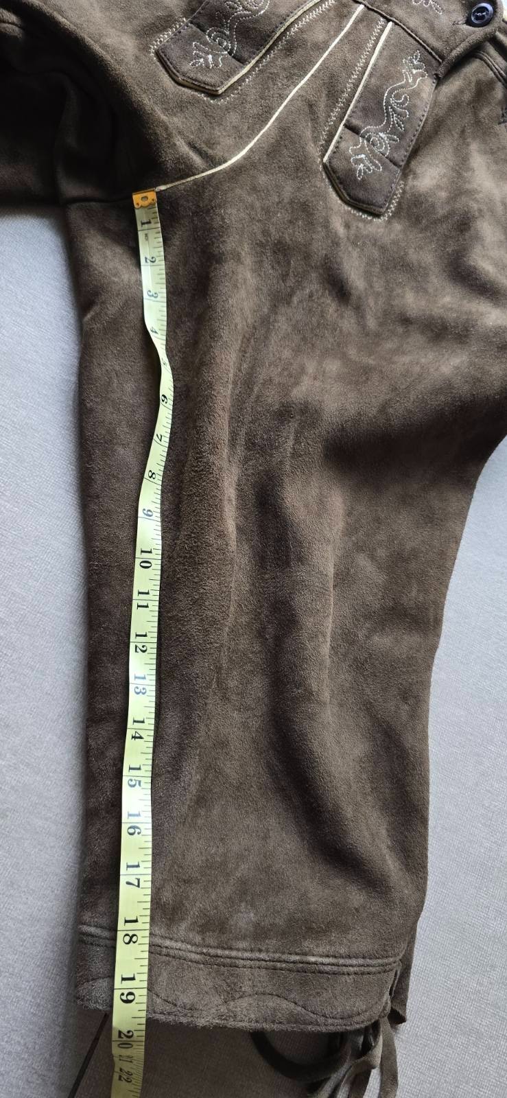 VTG Karl Klüber Trachten Lederhosen Leather Pants Men Oktoberfest Suspenders-2XL