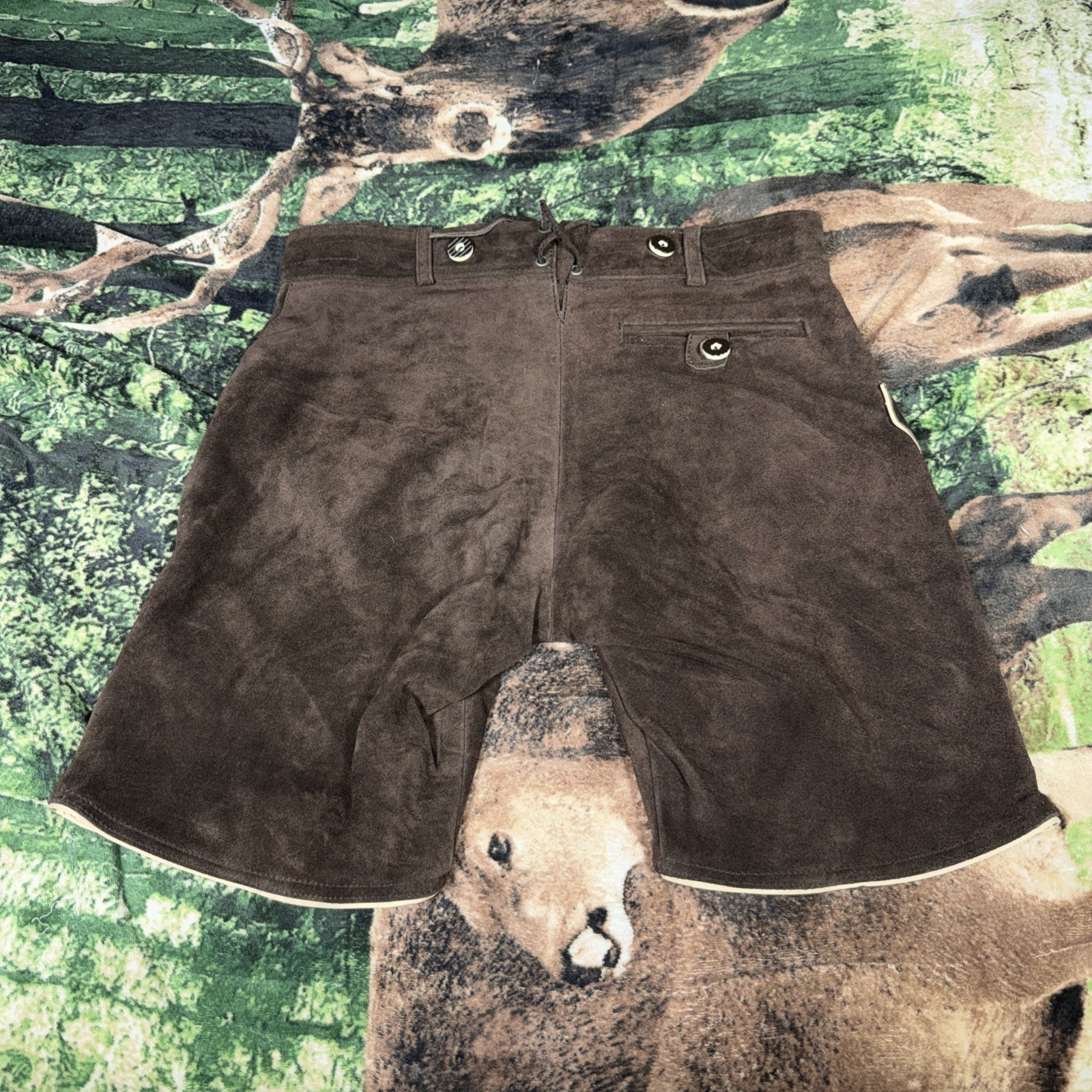 German Bavarian Oktoberfest Trachten Lederhosen4u Leather Mens Shorts Size 52