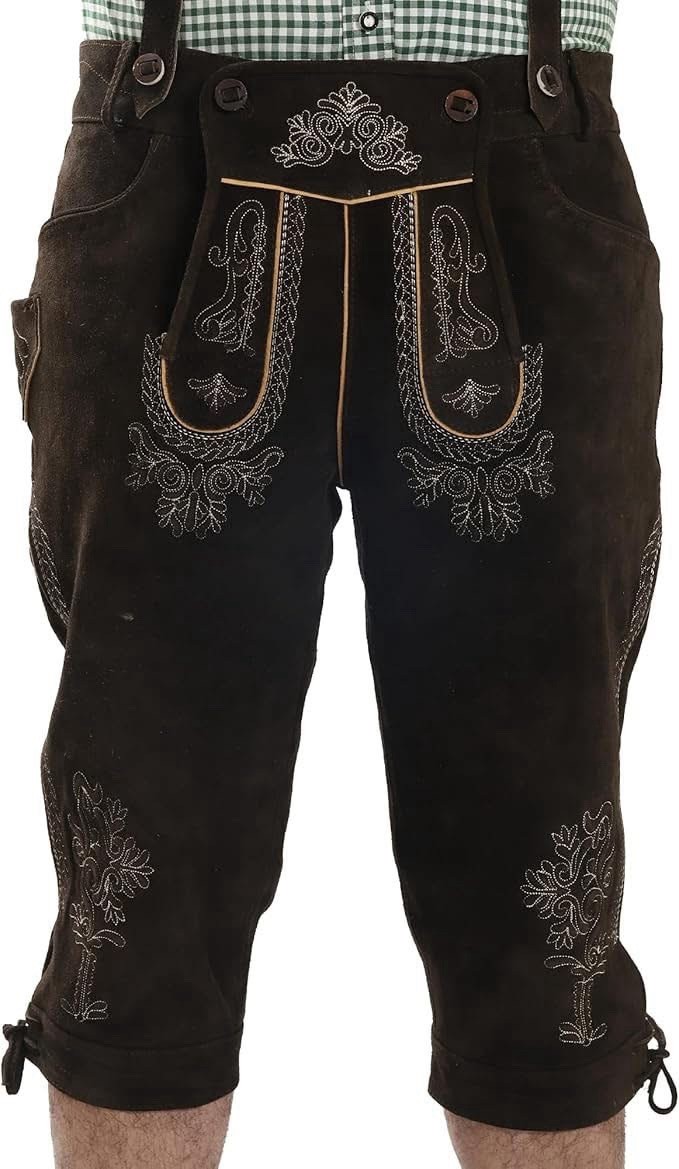 German lederhosen w/suspenders, mens SizeUS 48(Euro 64). Great Halloween Costume