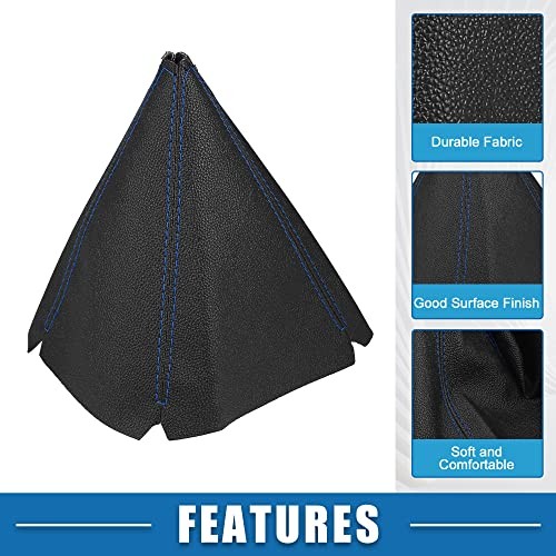 Universal Shift Boot Cover Car Shift Knob Boot Dust Cover Seams Faux Blue