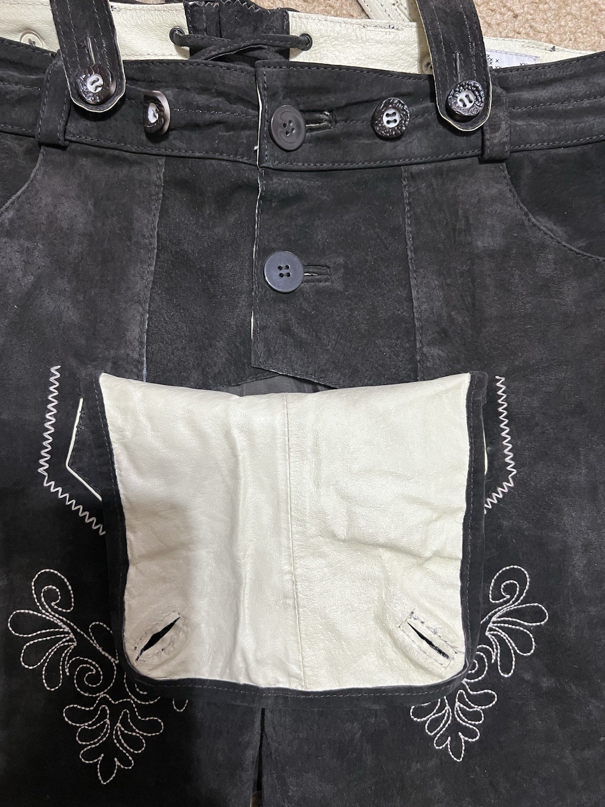 LANDHAUS Bavarian Trachten Oktoberfest Etno Leather 3/4 pants Men’s Sz 52 XL