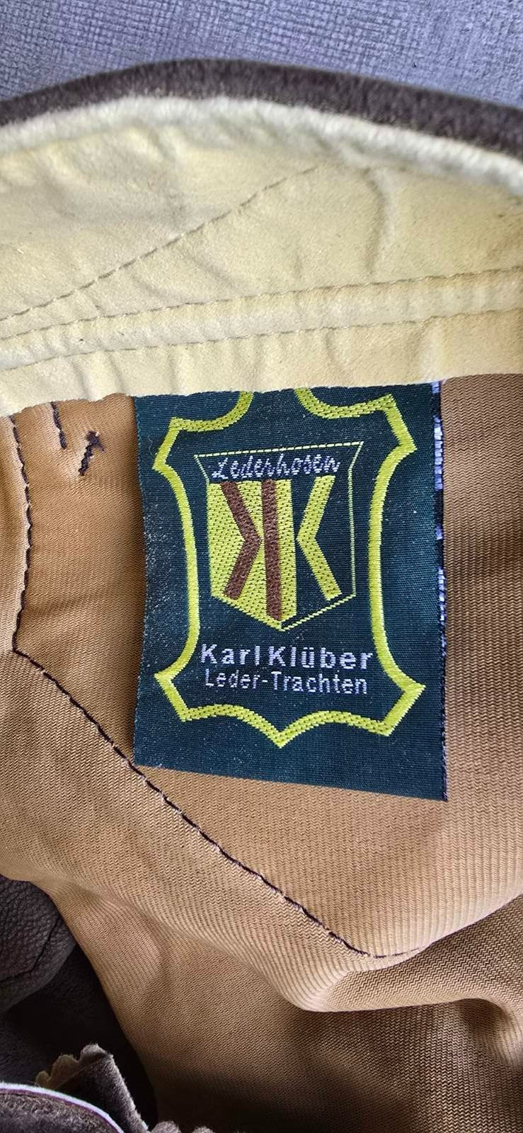 VTG Karl Klüber Trachten Lederhosen Leather Pants Men Oktoberfest Suspenders-2XL