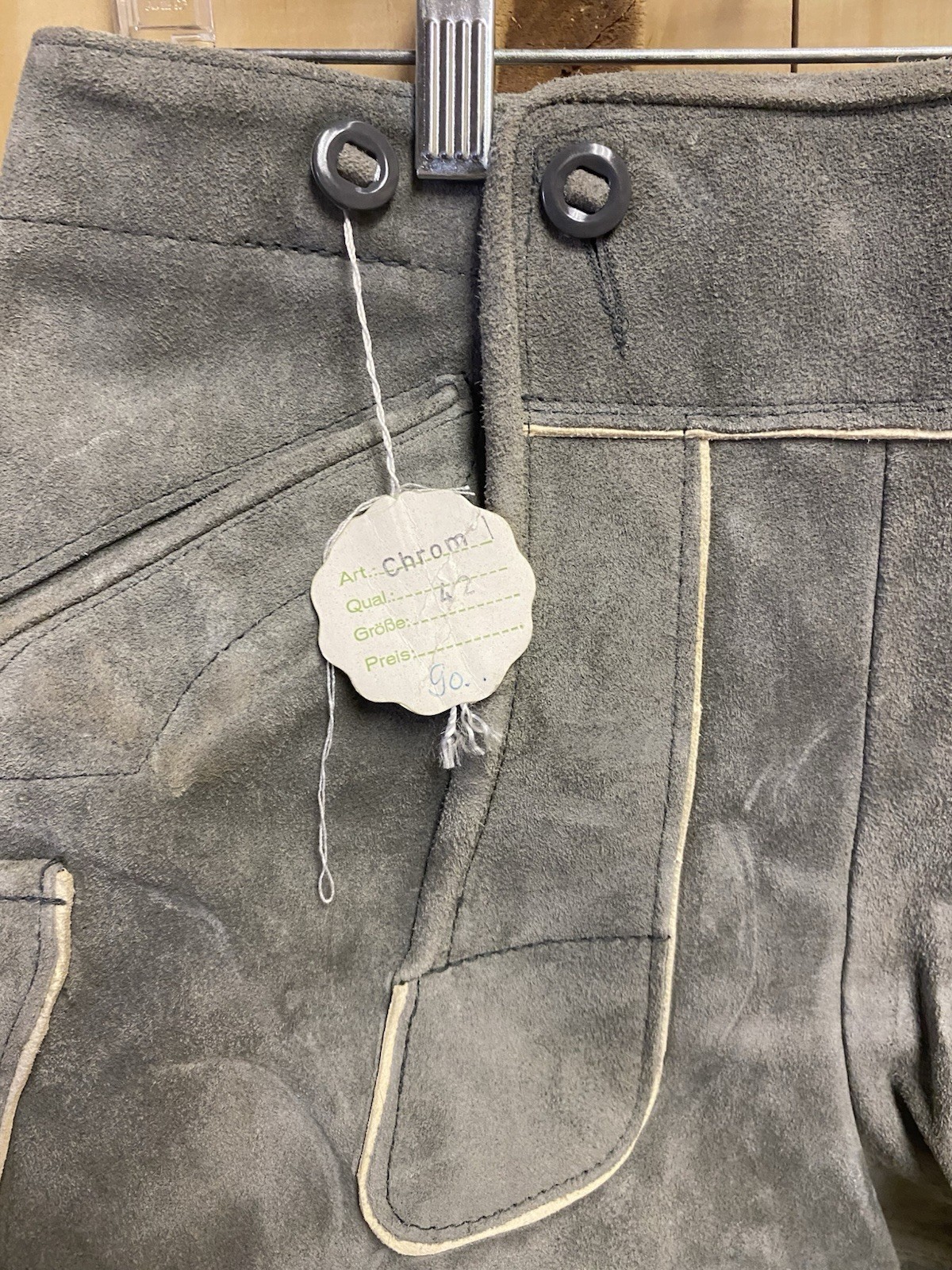 Lederhosen Shorts Leather Suede Men’s Octoberfest Beer Garden Gray Traditional