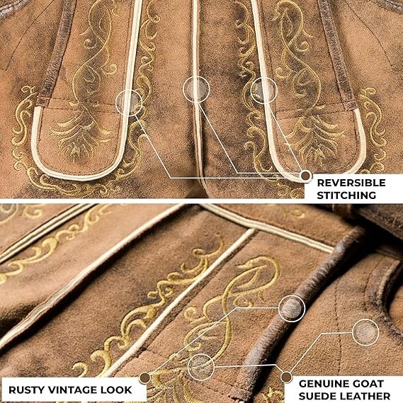 Authentic German Lederhosen for Men – Real Leather Oktoberfest Shorts