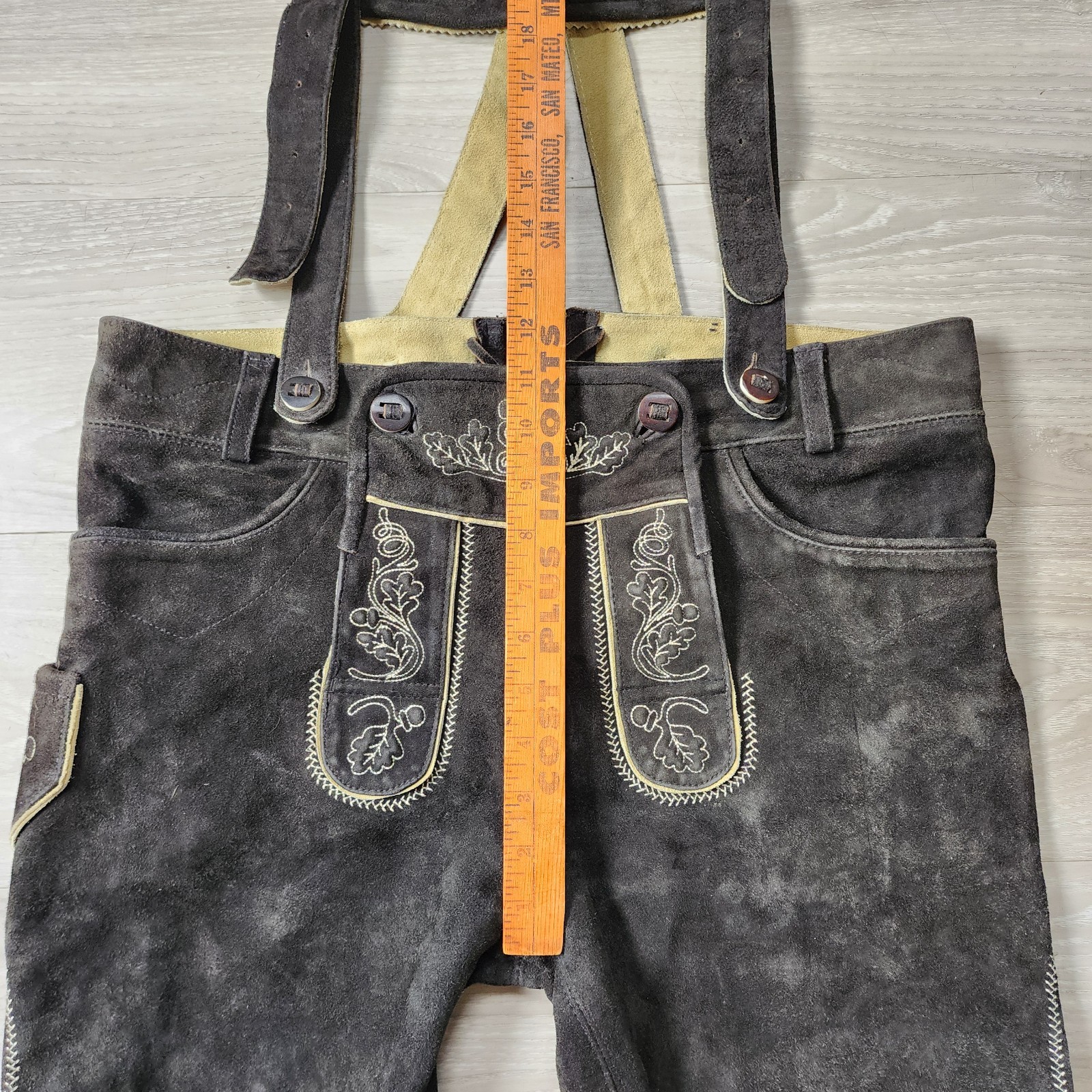 Gweih & Silk Lederhosen EU 50 (Medium) Suede Knee Length Suspenders Oktoberfest
