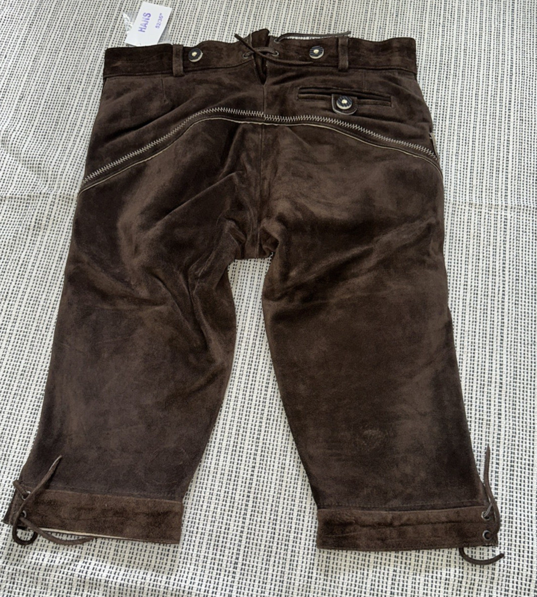 Lederhosen4U Brown Suede German Lederhosen Hans Size 52 New