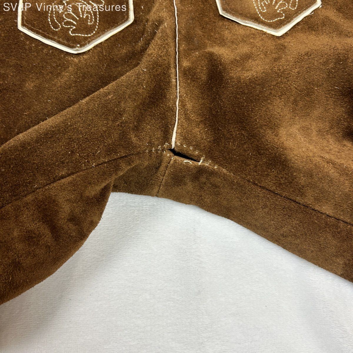 Vintage Edelnice Genuine Leather Embroidered Lederhosen Trachtenmode Sz 46