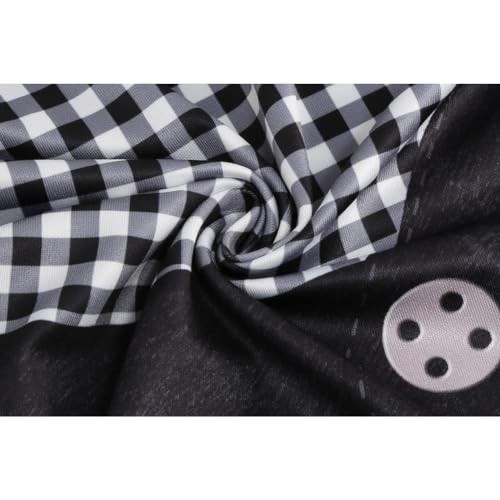 Oktoberfest Costume Lederhosen Bavarian German Suspenders XX-Large Black Grid