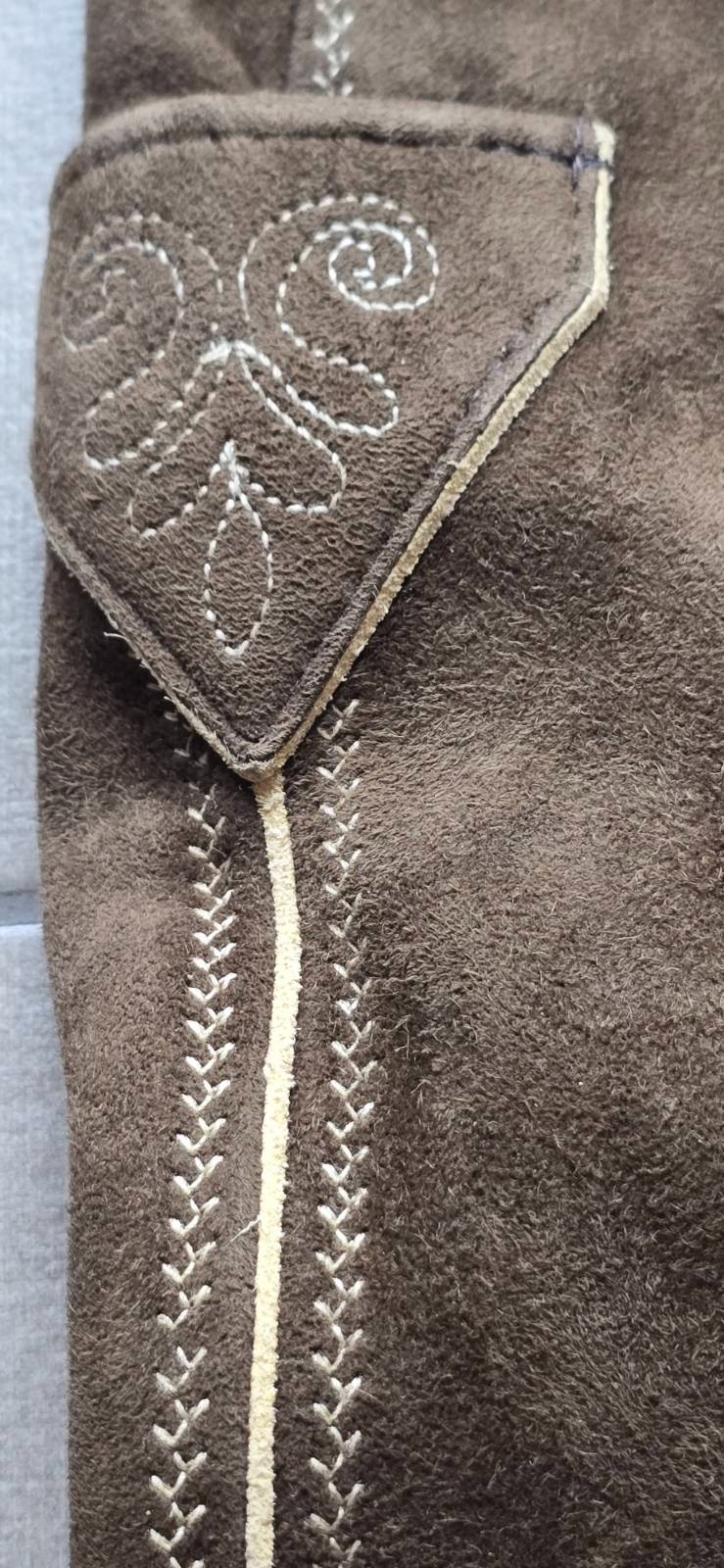 VTG Karl Klüber Trachten Lederhosen Leather Pants Men Oktoberfest Suspenders-2XL