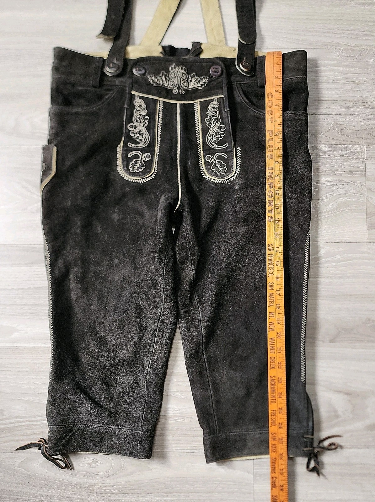 Gweih & Silk Lederhosen EU 50 (Medium) Suede Knee Length Suspenders Oktoberfest