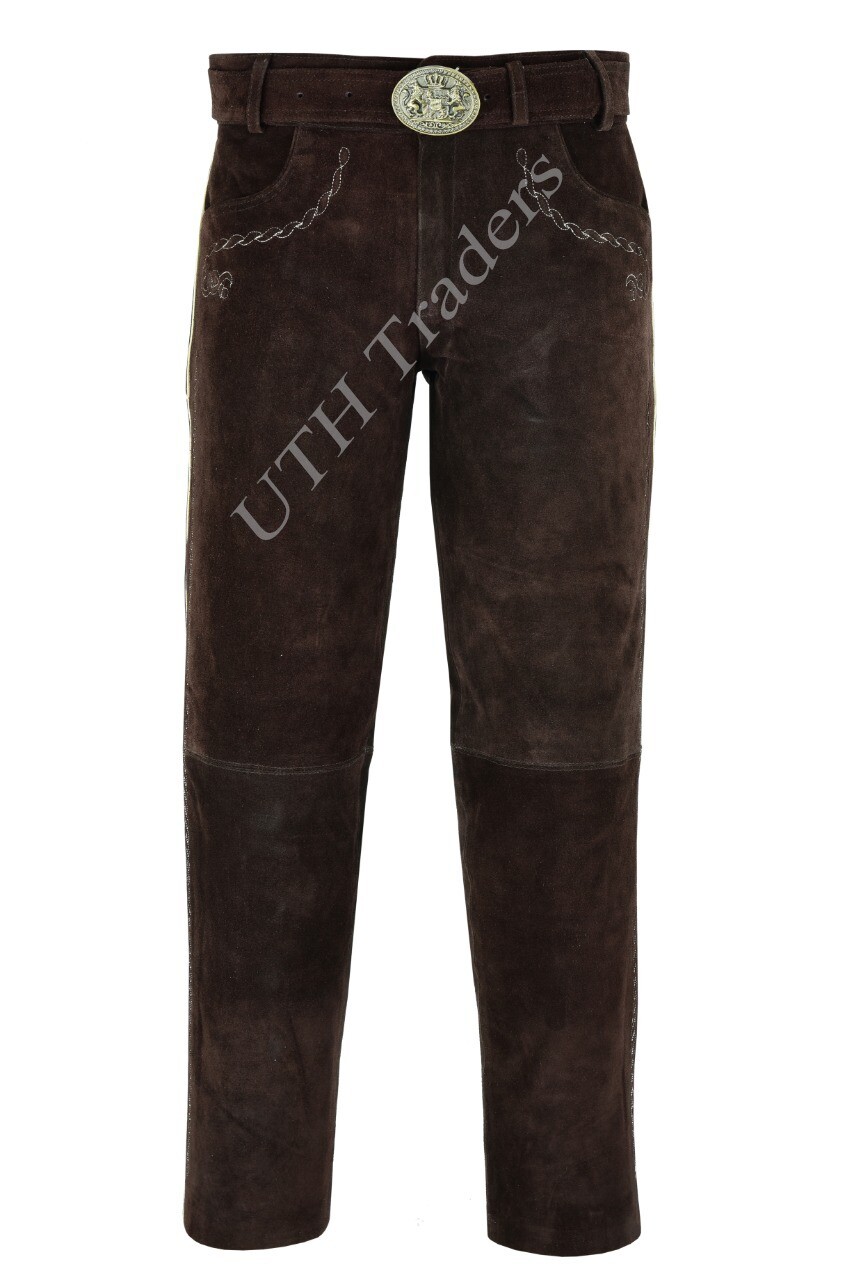AUTHENTIC Suede Leather Pants/German Bavarian Lederhosen Oktoberfest Men’s Pants