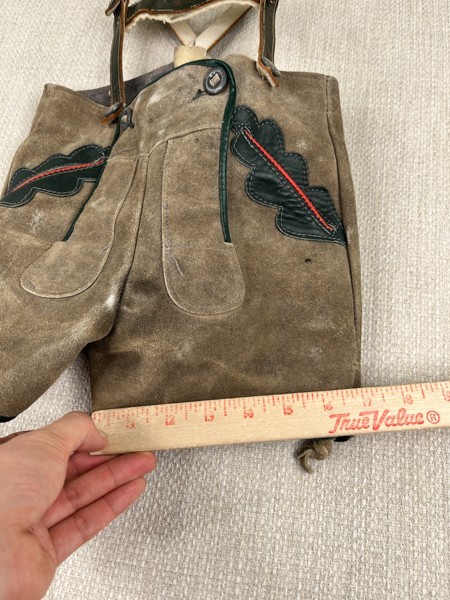 VTG Kids Lederhosen Shorts Suede Leather Shorts Suspenders Oktoberfest Bavarian