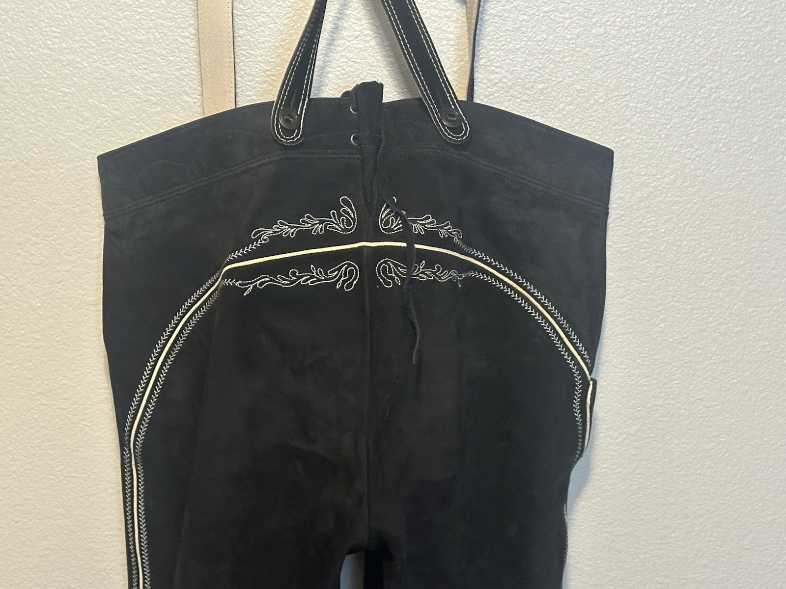 VTG Karl Klüber Trachten Lederhosen Leather Pants Men Oktoberfest Suspenders-56