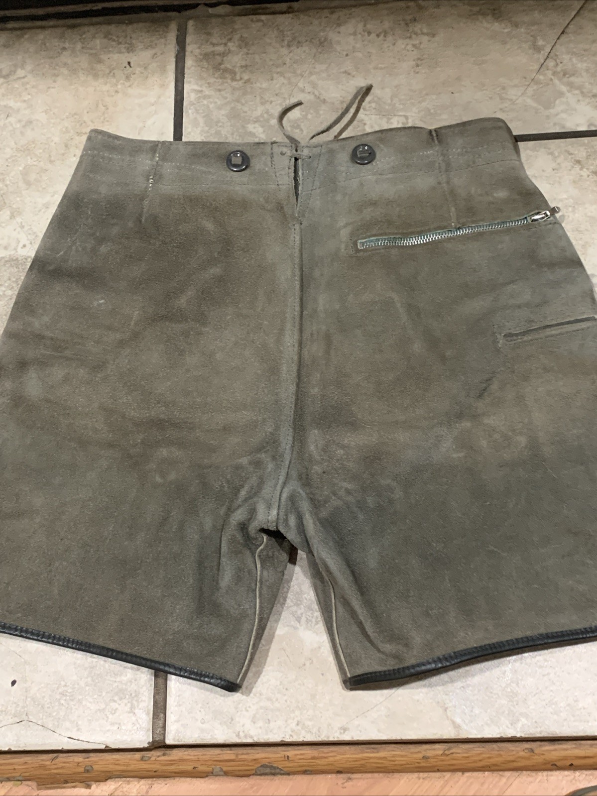Men’s Vintage Authentic European Hand Made Leather Lederhosen Brown & Black