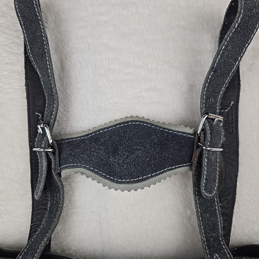 Vintage Men’s Traditional Leather Lederhosen Gray Size 80