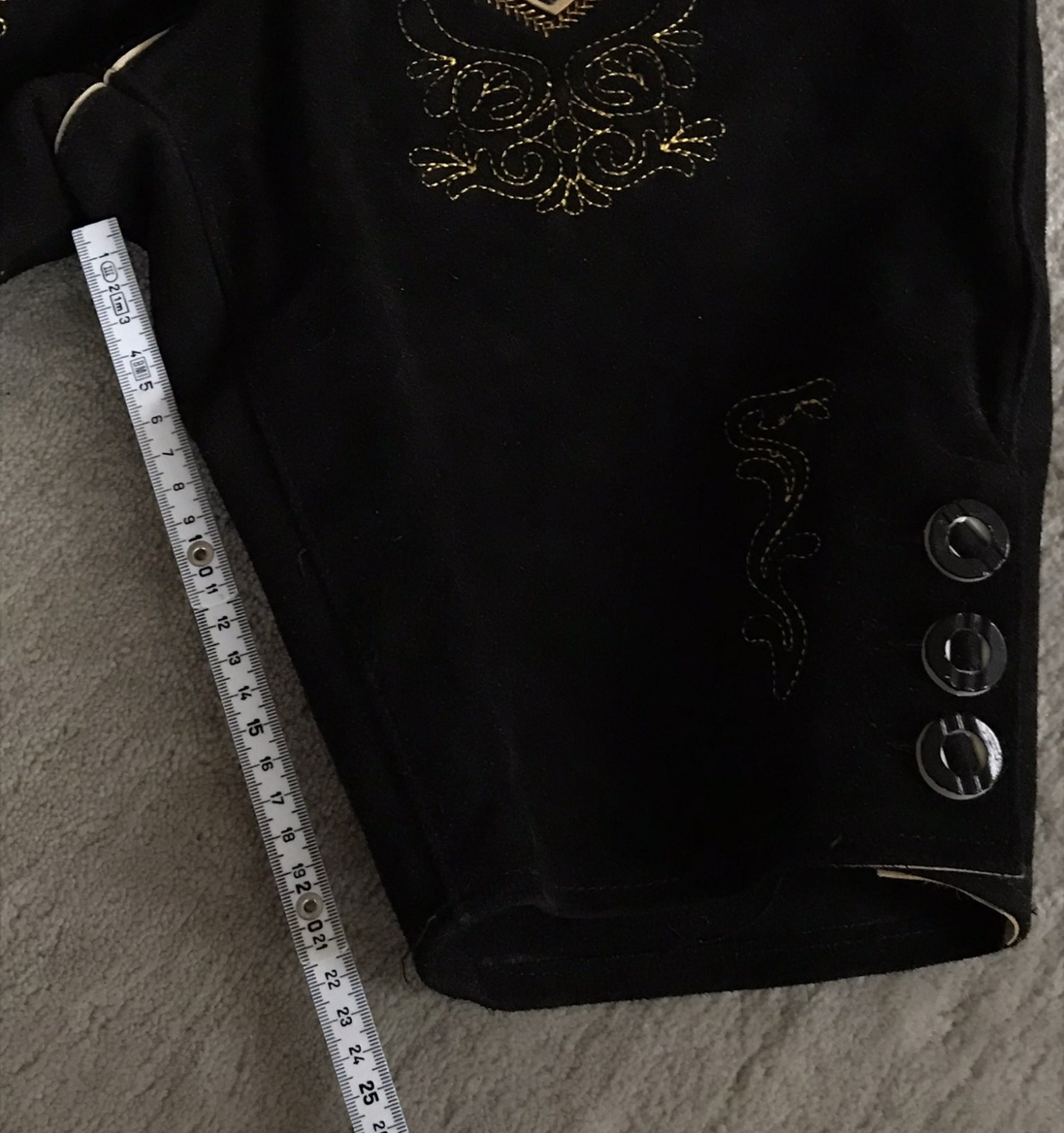 Short Occulto traditional leather pants embroidered-size 52-black-new product