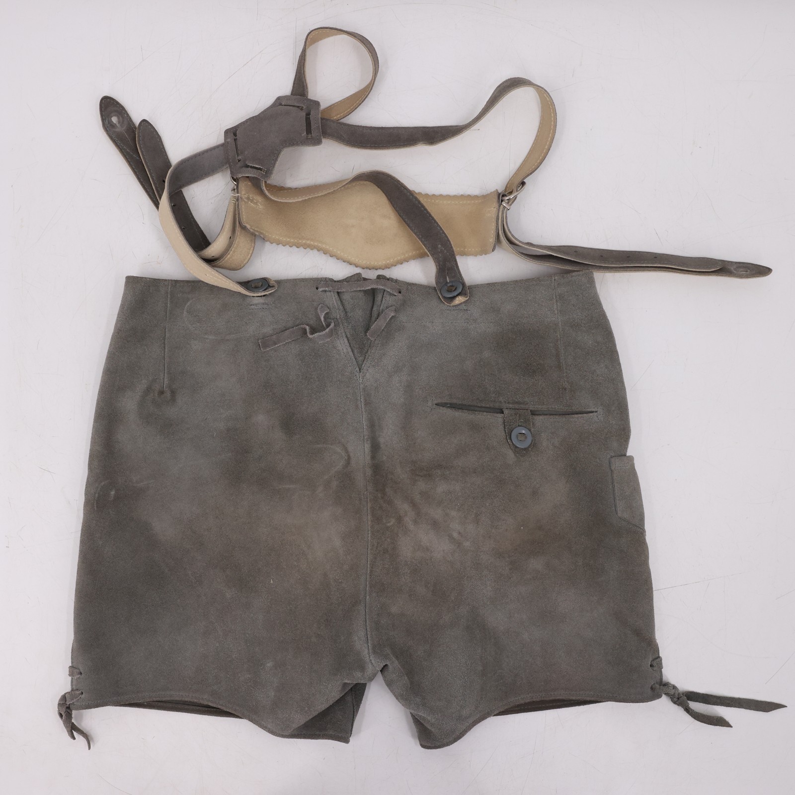 Licht Trachtenhaus Men’s Lederhosen Suede Shorts & Suspenders Bavarian Size 36